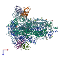 PDB entry 8r1c coloured by chain, top view.