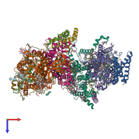 PDB entry 8r2i coloured by chain, top view.