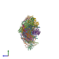 PDB entry 8rgq coloured by chain, side view.