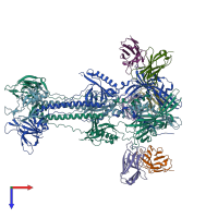 PDB entry 8rgz coloured by chain, top view.