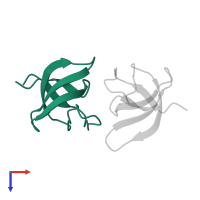 C-Jun-amino-terminal kinase-interacting protein 2 in PDB entry 8rpp, assembly 1, top view.