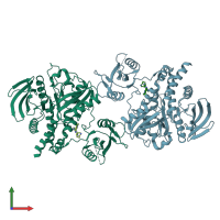 PDB entry 8s0s coloured by chain, front view.