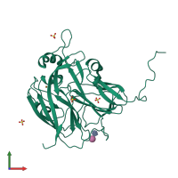 PDB entry 8s63 coloured by chain, front view.