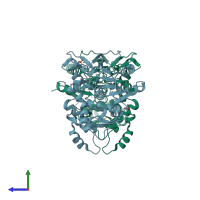 PDB entry 8s9r coloured by chain, side view.