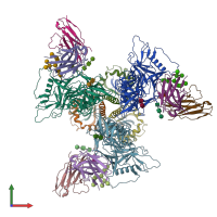 PDB entry 8saw coloured by chain, front view.