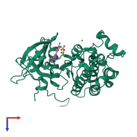 PDB entry 8sc7 coloured by chain, top view.