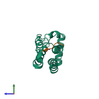 PDB entry 8sdo coloured by chain, side view.