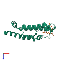 PDB entry 8sdo coloured by chain, top view.