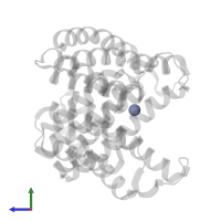 ZINC ION in PDB entry 8sjg, assembly 1, side view.