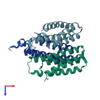 PDB entry 8sji coloured by chain, top view.