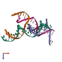 PDB entry 8sju coloured by chain, top view.