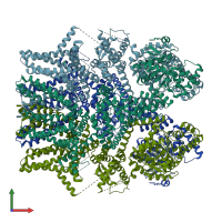 PDB entry 8slp coloured by chain, front view.