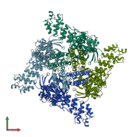 PDB entry 8slx coloured by chain, front view.