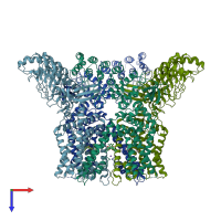 PDB entry 8slx coloured by chain, top view.