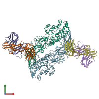 PDB entry 8smk coloured by chain, front view.