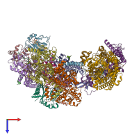 PDB entry 8smr coloured by chain, top view.