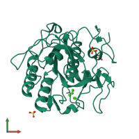 PDB entry 8sog coloured by chain, front view.