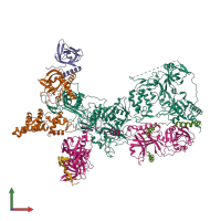 PDB entry 8sok coloured by chain, front view.