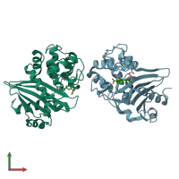 PDB entry 8sqf coloured by chain, front view.