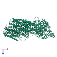 PDB entry 8sql coloured by chain, top view.