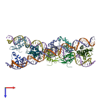 PDB entry 8srp coloured by chain, top view.