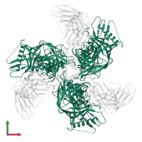 Envelope glycoprotein gp160 in PDB entry 8sxj, assembly 1, front view.