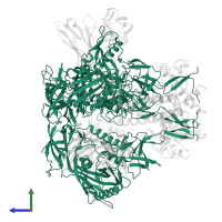 Envelope glycoprotein gp160 in PDB entry 8sxj, assembly 1, side view.