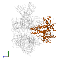 HIV-1 gp41 in PDB entry 8sxj, assembly 1, side view.
