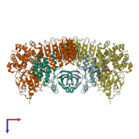 PDB entry 8sxn coloured by chain, top view.