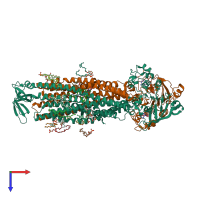 PDB entry 8szc coloured by chain, top view.