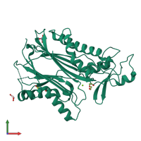 PDB entry 8t2j coloured by chain, front view.