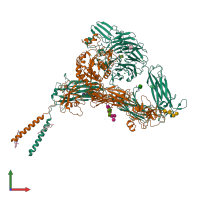 PDB entry 8t2v coloured by chain, front view.