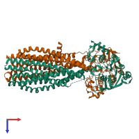 PDB entry 8t4e coloured by chain, top view.