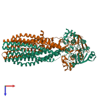 PDB entry 8t4h coloured by chain, top view.