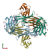 PDB entry 8t51 coloured by chain, front view.