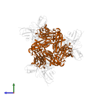 Fusion glycoprotein F1 in PDB entry 8t7a, assembly 1, side view.