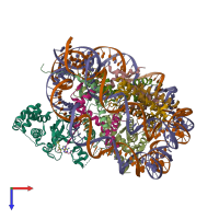 PDB entry 8t9f coloured by chain, top view.