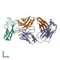 PDB entry 8tbb coloured by chain, front view.