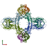 PDB entry 8tjy coloured by chain, front view.