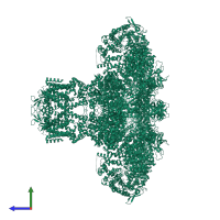 Inositol 1,4,5-trisphosphate receptor type 3 in PDB entry 8tkh, assembly 1, side view.