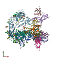 PDB entry 8tl4 coloured by chain, front view.