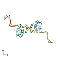 PDB entry 8tlf coloured by chain, front view.