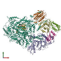 PDB entry 8tlt coloured by chain, front view.