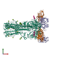 Hetero nonameric assembly 1 of PDB entry 8tp6 coloured by chemically distinct molecules, front view.