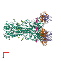 Hetero nonameric assembly 1 of PDB entry 8tp6 coloured by chemically distinct molecules, top view.