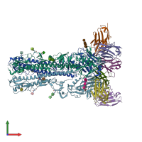 PDB entry 8tp6 coloured by chain, front view.