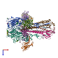 PDB entry 8tpa coloured by chain, top view.