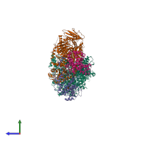 PDB entry 8tqc coloured by chain, side view.