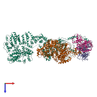 PDB entry 8tqc coloured by chain, top view.