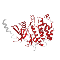 The deposited structure of PDB entry 8tqw contains 1 copy of Pfam domain PF00069 (Protein kinase domain) in Cyclin-dependent kinase 8. Showing 1 copy in chain Z [auth a].